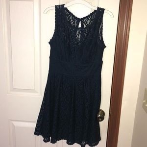Navy Blue Lace Dress